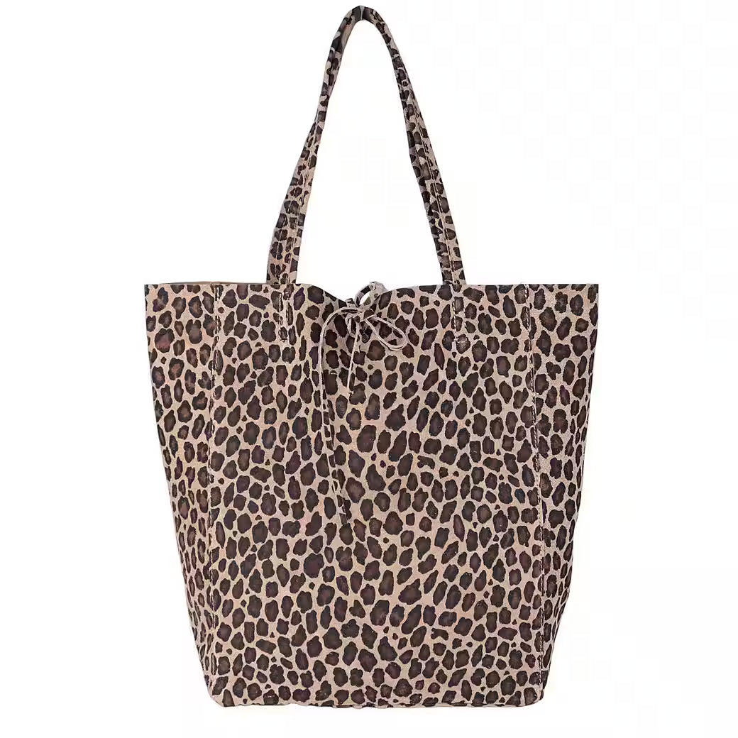 Große Echtleder Shopper Tasche Leo – Wildleder & Veloursleder