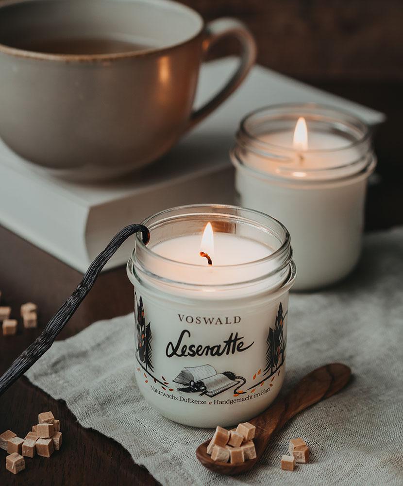 Duftkerze – Leseratte * cremige Vanille   Karamell
